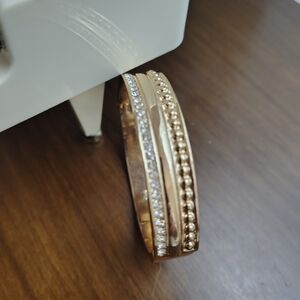 Elegant Gold and Silver Bangle Bracelet